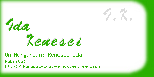 ida kenesei business card